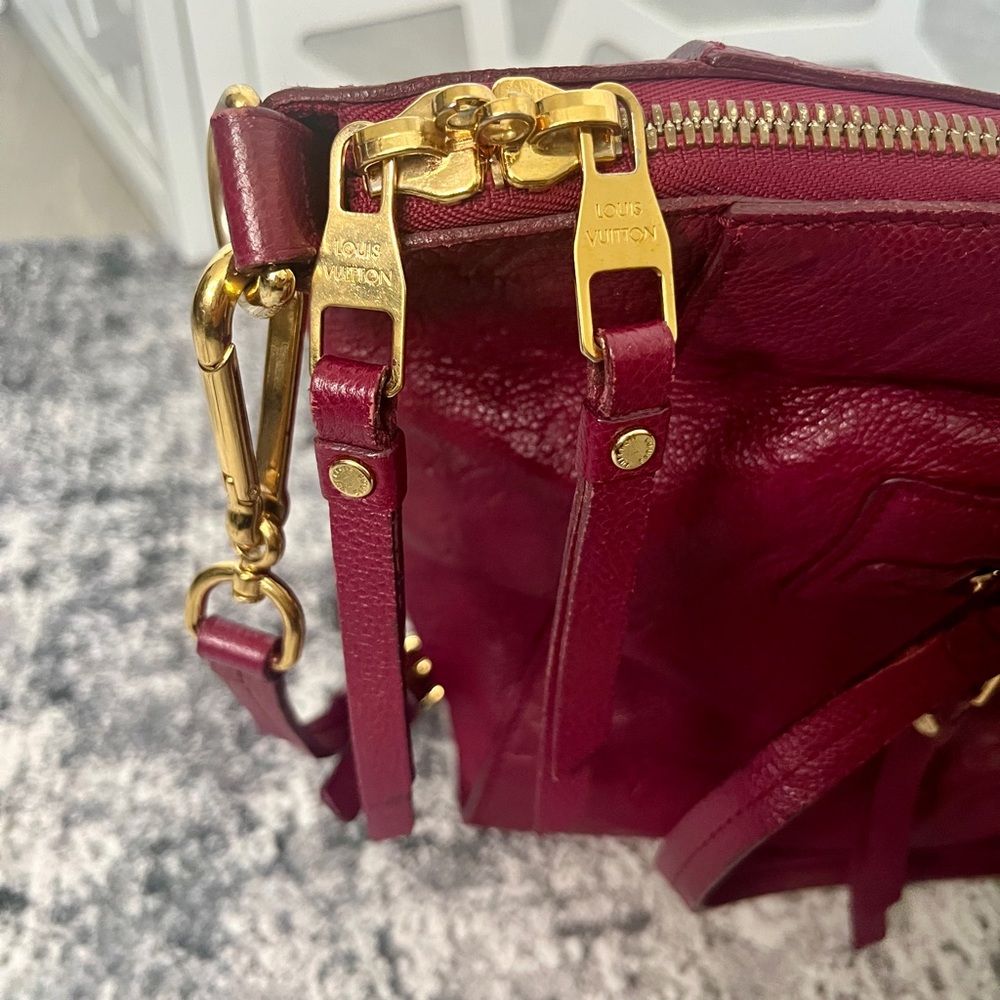 Louis Vuitton Vintage Empreinte Lumineuse PM - Burgundy Leather Tote Bag - Picture 8 of 15